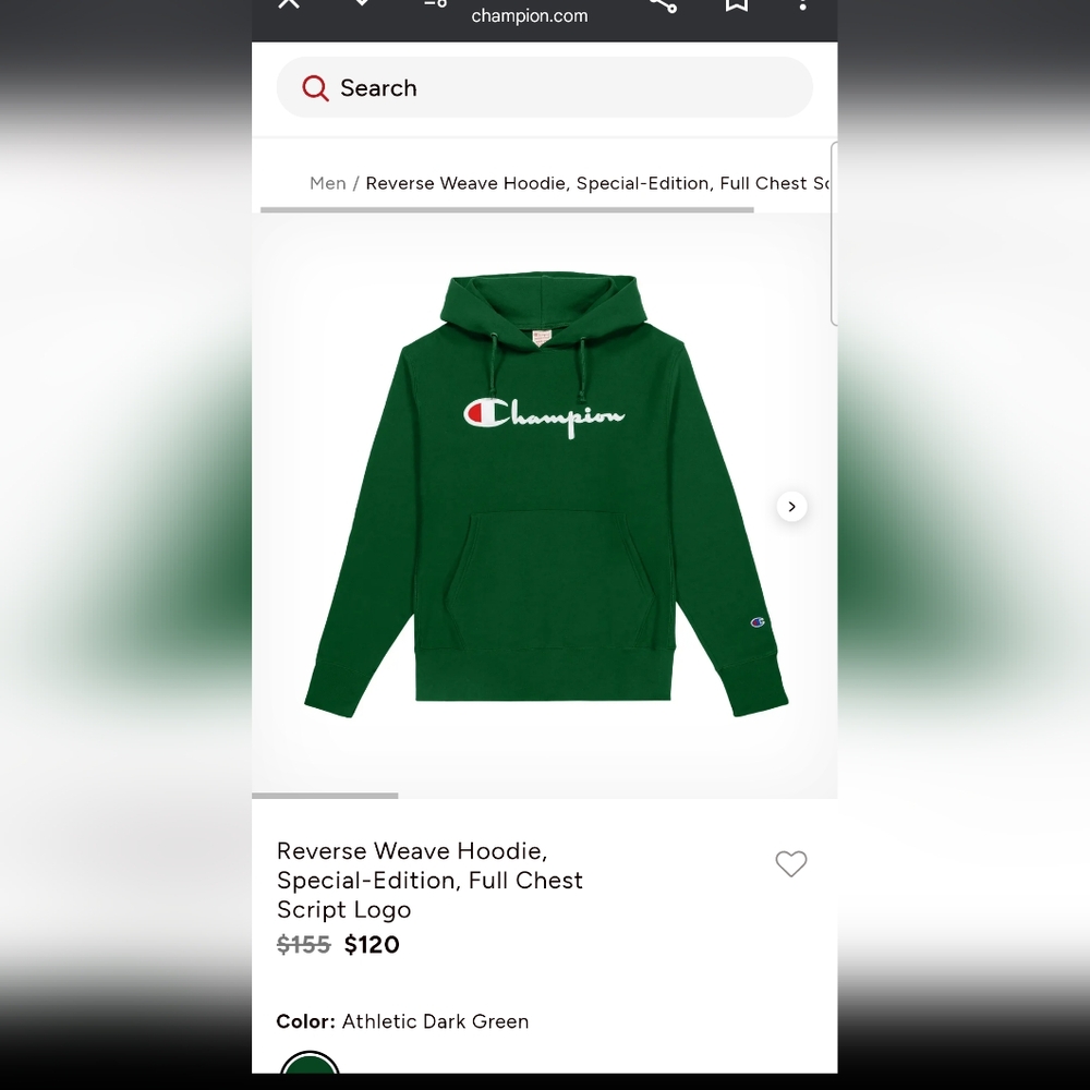 Green champion sweater